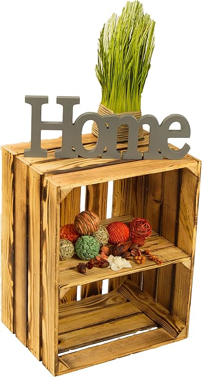 Solid Shoe Book Storage Crate Made From Fruit And Wine Crates Dimensions Approx 50 X 40 X 31 Cm Wooden Crates Decorative Crates Shelves Geflammt Quer Amazon Co Uk Home Kitchen