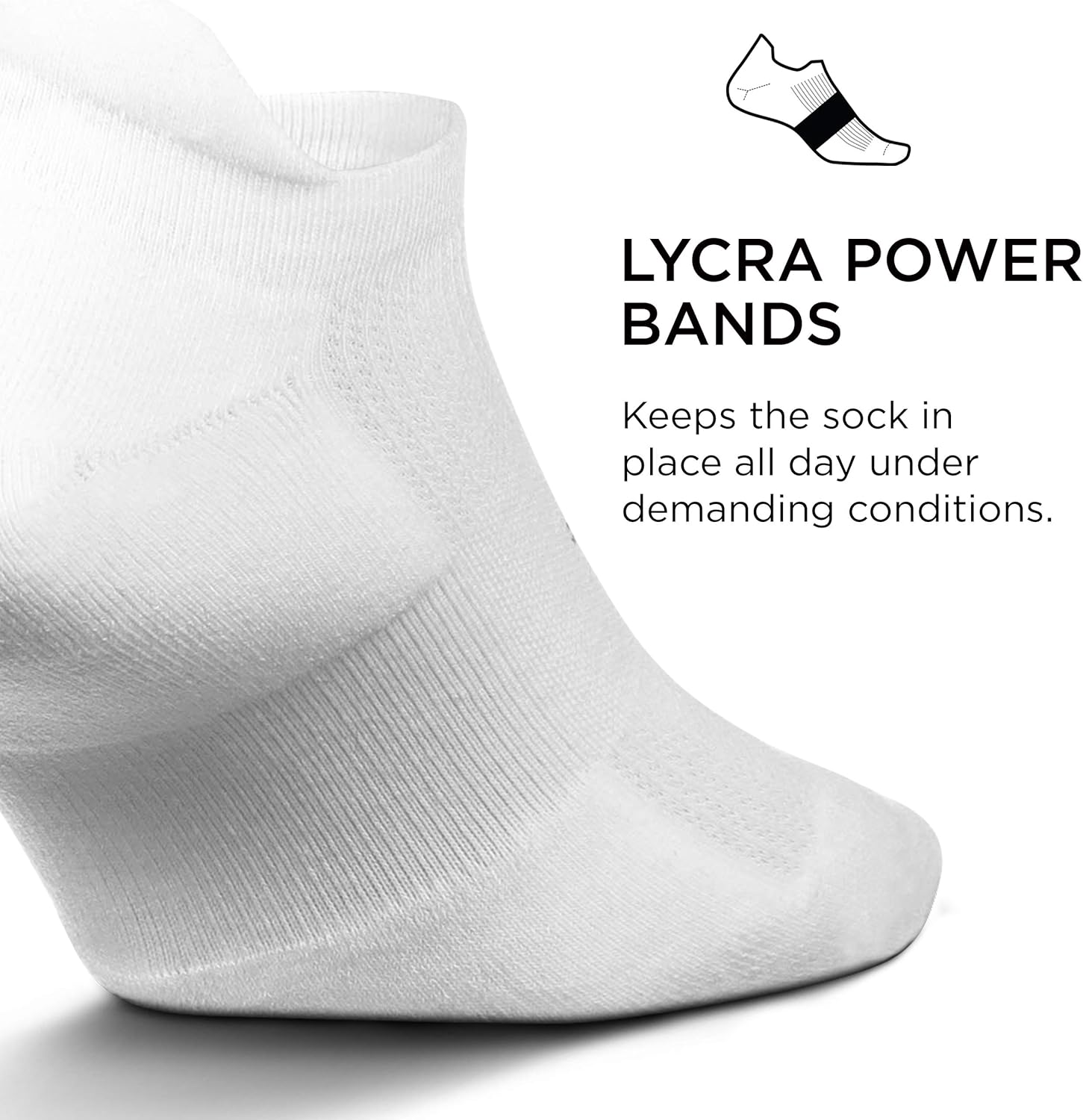 Feetures High Performance Cushion No Show Tab Sock Solid (Medium, White): Clothing