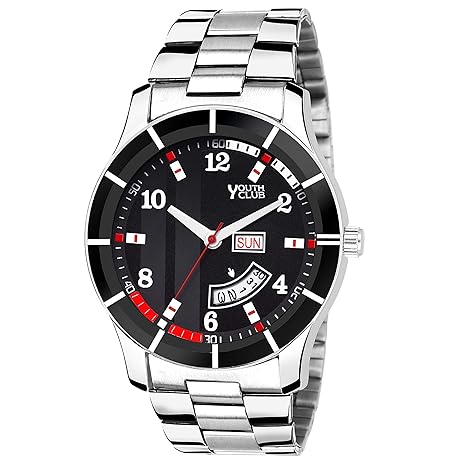 Youth Club Dd-105 Blk Stylish Day & Date Watch - for Men