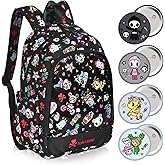 Tokidoki Unicorno Backpack with 4pcs Brooch, Clear Backpacks with Multiple Pockets, Cute PVC Backpacks Large Carry on Backpack College Bookbag Casual Daypack for Travel Outdoor Sports(Denim Daze)