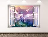 Unicorn Wall Decal Art Decor 3D Window Mythical