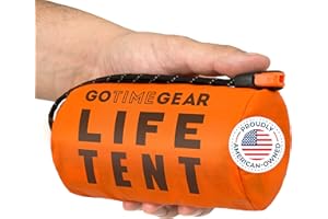 Go Time Gear Survival Life Tent • 2 Person Mylar Emergency Shelter Tube Tent + Paracord • All-Weather Protection for Camping,