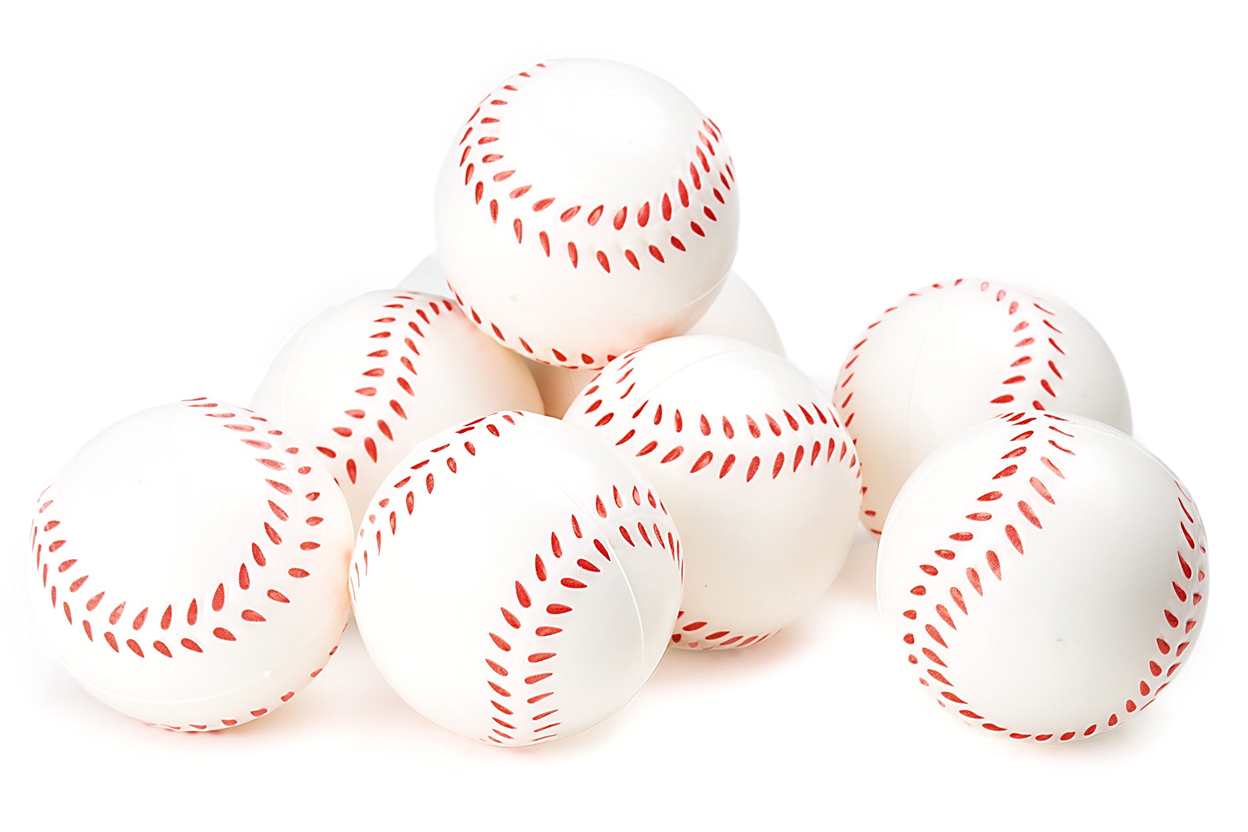 Baseball Sports Themed 2.5-Inch Foam Squeeze Balls for Stress Relief, Relaxable Realistic Baseball Sport Balls - Bulk 1 Dozen