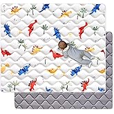 50" x 50" Foldable Baby Play Mat, Odorless Premium Foam Microfiber Floor Mat, Hypoallergenic Non‑Slip Washable for Infants Toddlers, Playpen, Tummy Time &amp; Travel