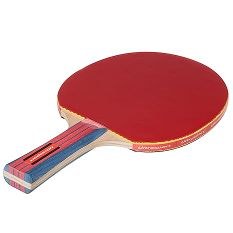 Ultrasport Racchetta Da Ping Pong Racchetta Da Tennis Tavolo Con Caucciù Naturale Rivestimento Spesso Ca 19 Mm Color Rossonero