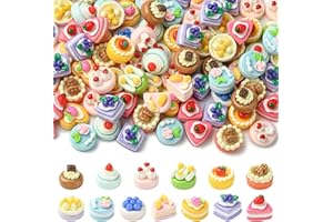 UR URLIFEHALL Lot de 100 cabochons en résine pour gâteaux aléatoires - Mini opaques imitation dessert alimentaire - Breloques
