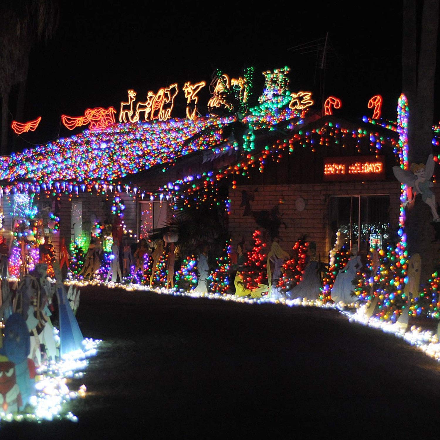 BrizLabs 100-Count Christmas Light Set, 33ft 100 LED Christmas Lights ...
