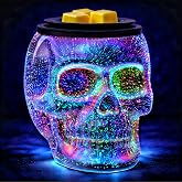 JOYOLO Wax Melt Warmer, Wax Warmer for Scented Wax with 7 Color Lights, Electric Skull Wax Burner with PTC Heating Plate, Halloween Fragrance Wax Melter for Home Decor & Gifts (Color Changing Skull)