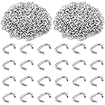 Swpeet 1000Pcs 3/8" Galvanized Hog Rings Assortment Kit, Professional Upholstery Hog Rings Installation Kit for Bungee Shock,