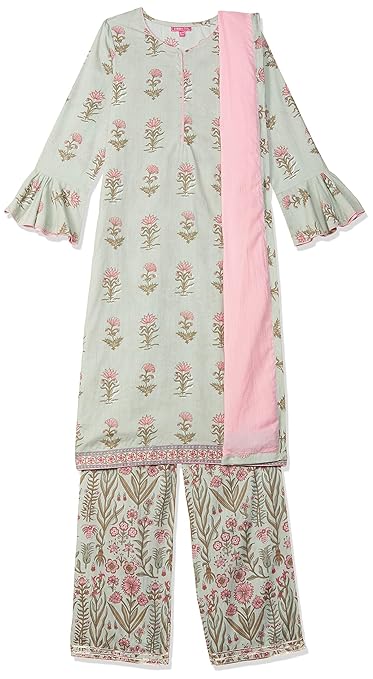 Girls' Straight Regular Fit Salwar Suit Set