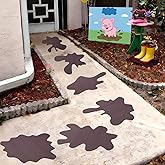 Preboun 6 Pcs 11.8 x 7.8 Inches Cartoon Pig Theme Birthday Party Decorations, Puddle Pattern Rug Placemat Table Decor for Cartoon Piggy Theme Birthday Party Supplies Decorations