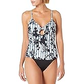 Lucky Brand Women's Standard Keyhole Front Tankini Swimsuit Top