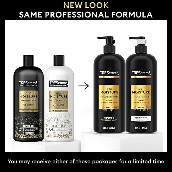 TRESEMMÉ RICH MOISTURE SHAMPOO AND CONDITIONER 2 COUNT RICH MOISTURE FOR DRY HAIR FORMULATED WITH VITAMIN E AND BIOTIN 28 OZ