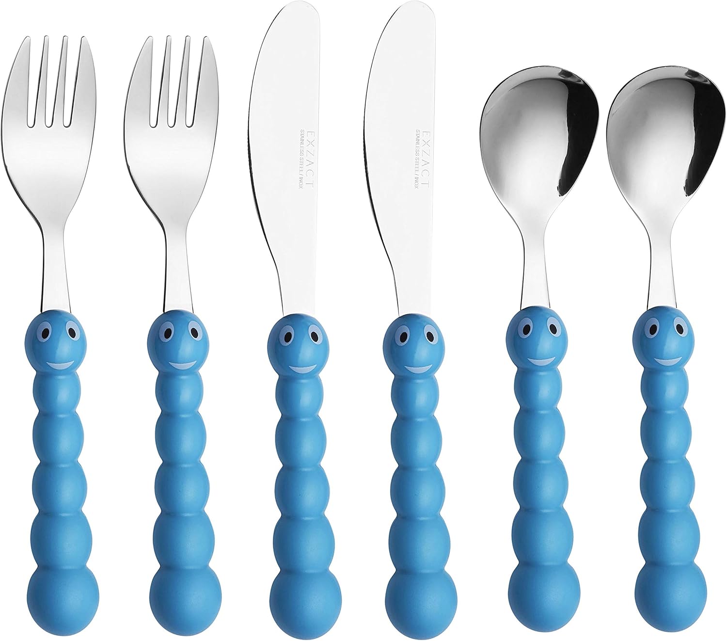 Exzact Children's Cutlery Stainless Steel 6pcs Set/Kids Cutlery/Toddler