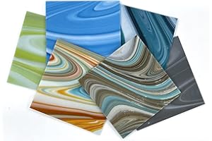 CRAFTER'S BEST COE96 Oceanside 6 inch X 6 inch Assorted Fusers Reserve Glass 6Pack