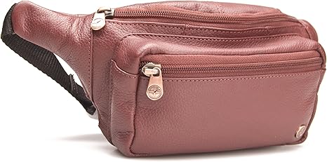 red leather bum bag