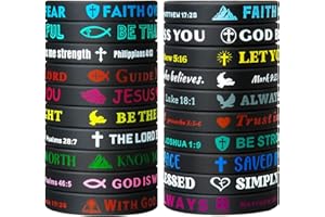 IDREAMBAND Bible Verse Bracelets 20 Pcs Silicone Cute Christian Colored Wristbands Comfortable and Lightweight Perfect Religious Gifts for Men, Women