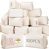 Cunno 100 Pcs Cosmetic Bags Bulk PU Leather Makeup Pouch Small Pouch Bag DIY Toiletry Bags Preppy Aesthetic Travel Storage Organizer for Women Travel Valentine's Day Party Gift(Ivory White)
