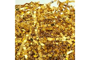 Caleihd 2 Pack 150g Shredded Paper Filler Crinkle Cut Paper Grass For Gift Boxes, Easter Baskets, Gift Wrapping & Basket Filling Gold 10.6oz/300g