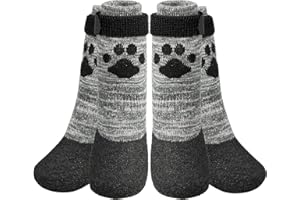 KOOLTAIL Anti Slip Dog Socks for Hot/Clod Pavement to Prevent Licking Paws，Dog Booties for Hardwood Floors, Traction Rain Dog Boots&Paw Protectors Shoes with Grip for Small Medium Large Senior Dogs S