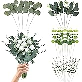 N MAGEAN Eucalyptus Leaves Stems 30 PCS, 4 Kinds Mixed Artificial Greenery Stems for Wedding Decor Vase Floral Arrangement Centerpiece
