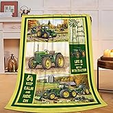 Tractor Blanket Soft Plush Fleece Farm Truck Throw Blankets Cozy Fuzzy Tractor Stuff Bedding Car Gifts for Women Girls Boys Kids Adults 40"X50"