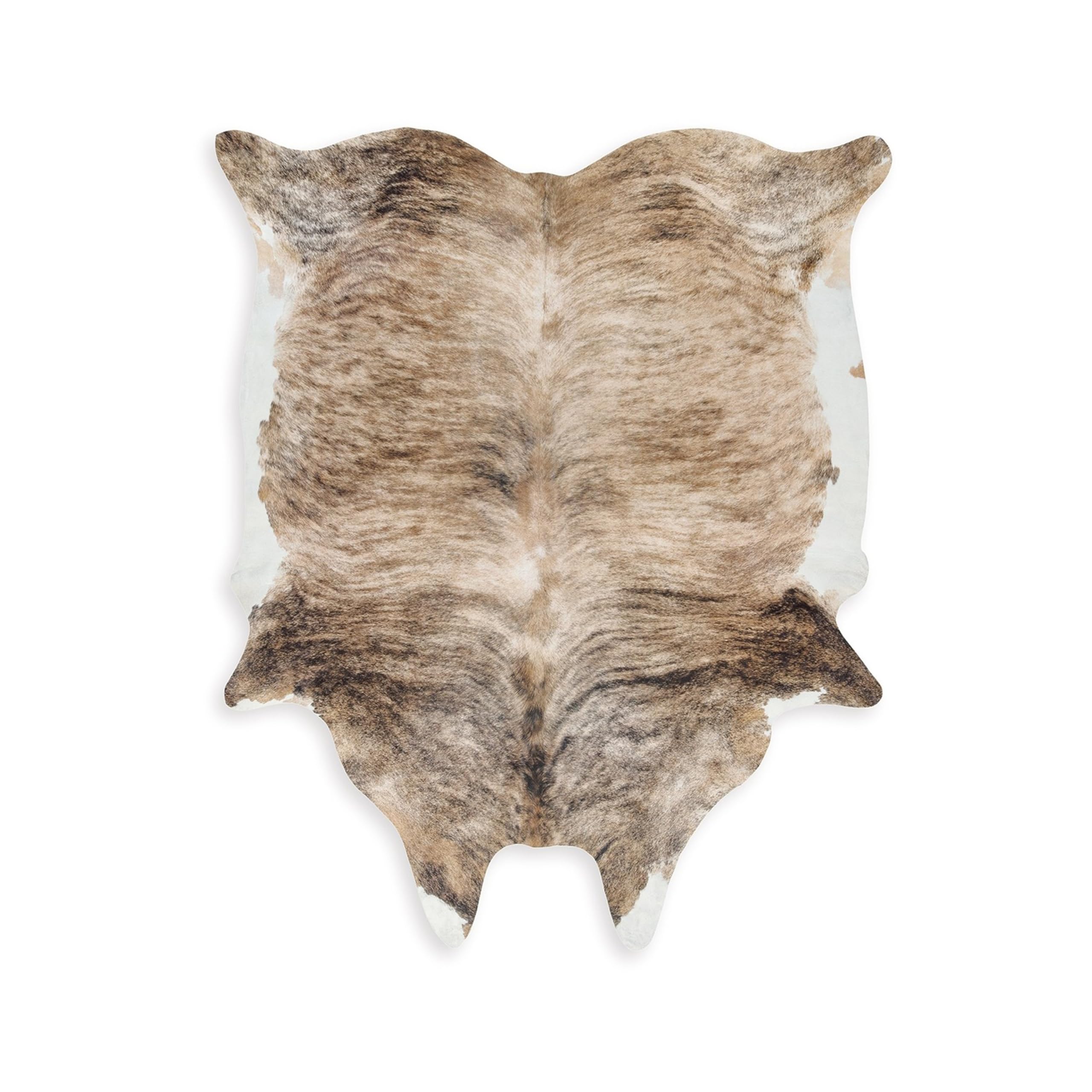 Photo 1 of Benjara Meni 6 x 8 Medium Area Rug, Machine Woven, Faux Fur Animal Print, Brown