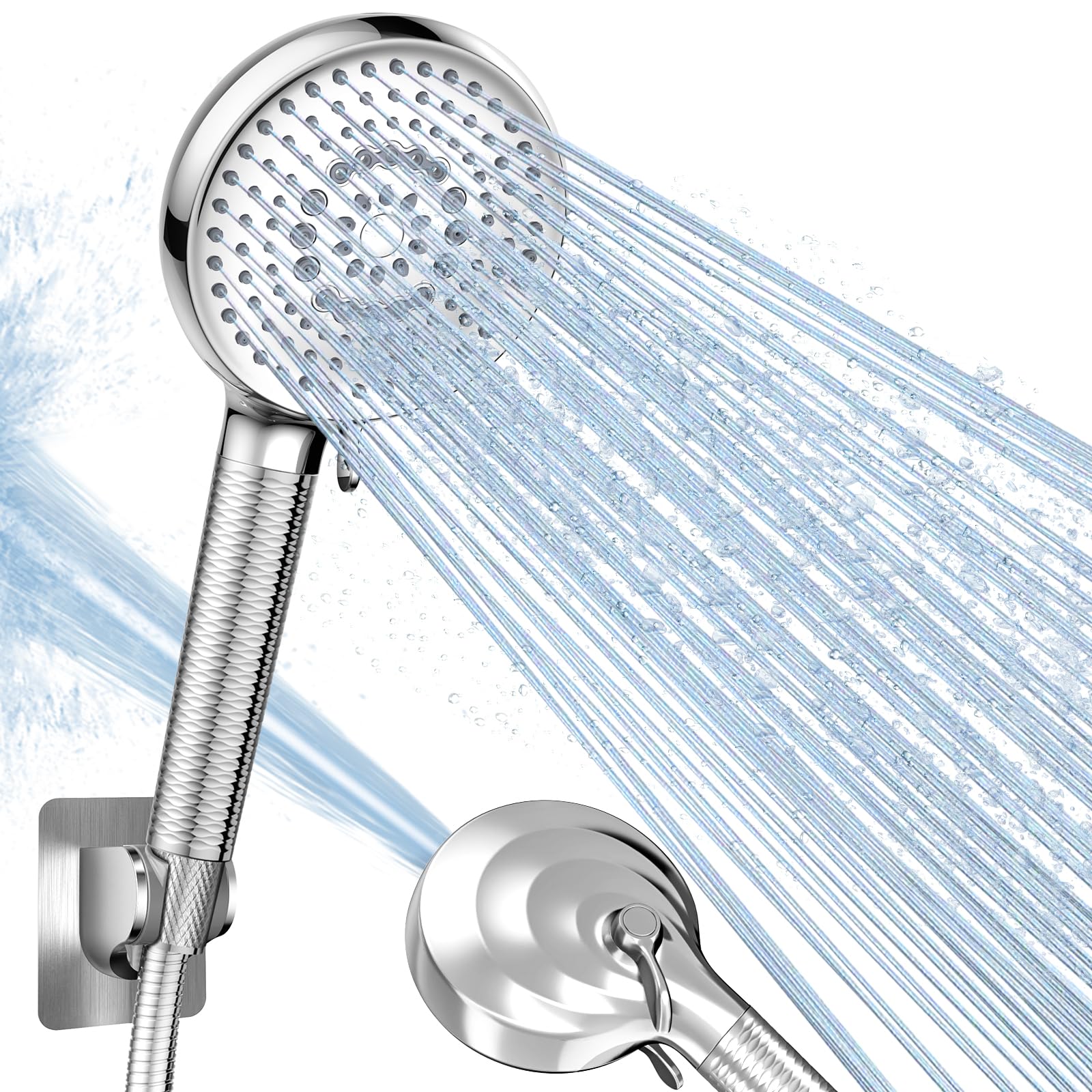 Photo 1 of PWERAN RV Shower Head with Hose, High Pressure 9 Mode Shower head Replacement, Shower Head for RV/Campers, Travel Trailer, Motorhome for Water Saving RV Must Have Accessories -Holder and Hose