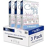 Excellent Copy Paper, 20 lb, Letter Size 8.5” x 11”, 97 Brightness, 1500 Sheets (3 Pack) – 75 GSM Printer Paper for Laser, In