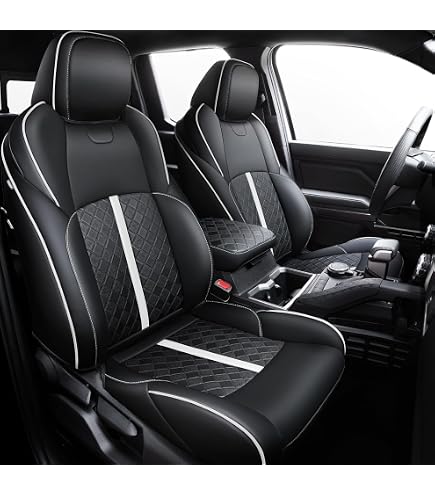 Custom Fit Seat Covers For 2024-2025 Toyota Tacoma Double Cab - Full Set With Console Cover, Waterproof Leather Style, Black & Red