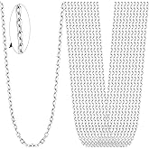 AILPIWE 24PCS Rolo Cable Necklaces for Jewelry Making 1.5MM Stainless Steel Cable Link Chains Bulk for DIY Necklace