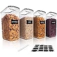 Vtopmart Cereal Storage Container Set, BPA Free Plastic Airtight Food Storage Containers 135.2 fl oz for Cereal, Snacks and S