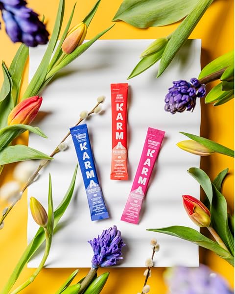 KARMA PROBIOTIC HYDRATION PACKET – 6 PACK, BLUEBERRY LEMONADE POWDER DRINK MIX STICK – ON-THE-GO IMMUNE & GUT HEALTH SUPPORT