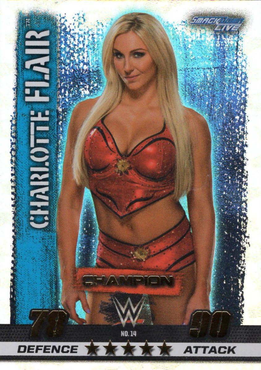 WWE SLAM ATTAX 10 - CHARLOTTE FLAIR CHAMPION TRADING CARD - WRESTLING