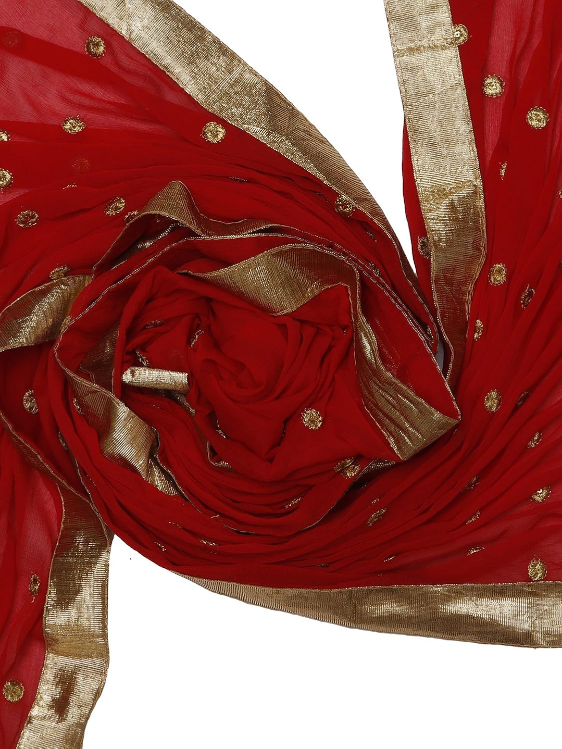 dupatta bazaar women's chiffon dupatta (db1171_red_free size)