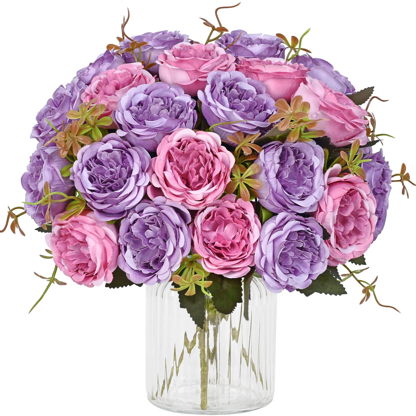 Photo 1 of MARTINE MALL 2 Packs Peonies Artificial Flowers, Dark Pinkish-Purple Artificial Peonies, Silk Peonies Flowers Fake Peonies Artificial Flowers Peonies Bouquet for Centerpiece Table Wedding Home Decor