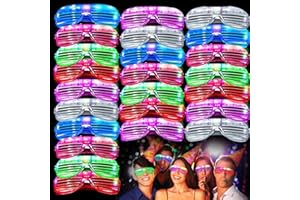 24Pack LED Glasses,Light Up Toys Neon Party Favors Glow in The Dark Party Supplies for Gifts For Christmas,Carnival Prizes,Pi