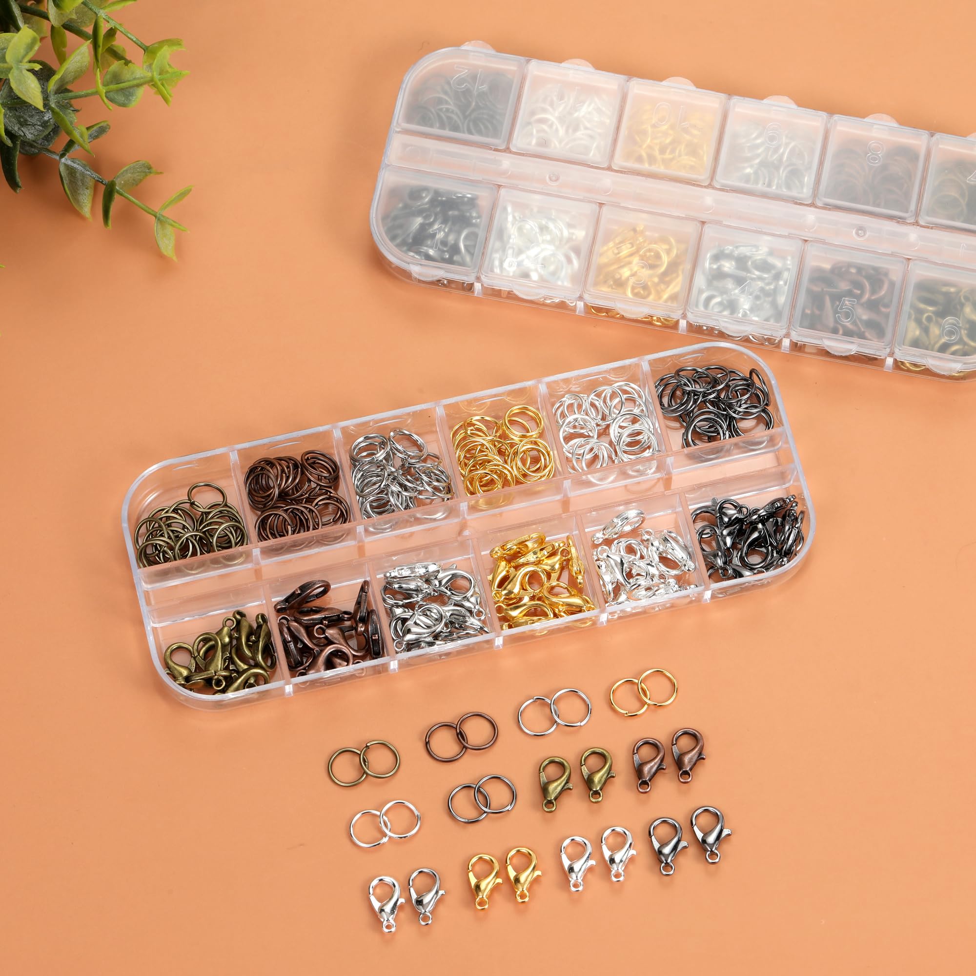 Lobster Claw Clasps and Open Jump Rings Set, 6 Colors Lobster Clasps for Jewelry Making, Keychains and Bracelet