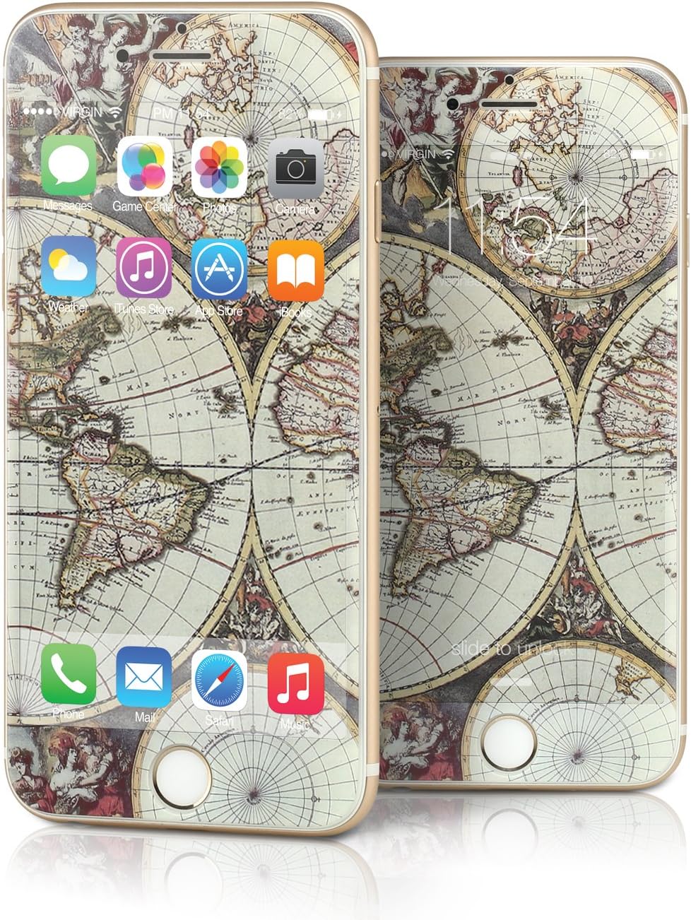 Bling Gling Design Art Tempered Glass Screen Protector For iPhone 6 4.7 Inch Worldmap 01