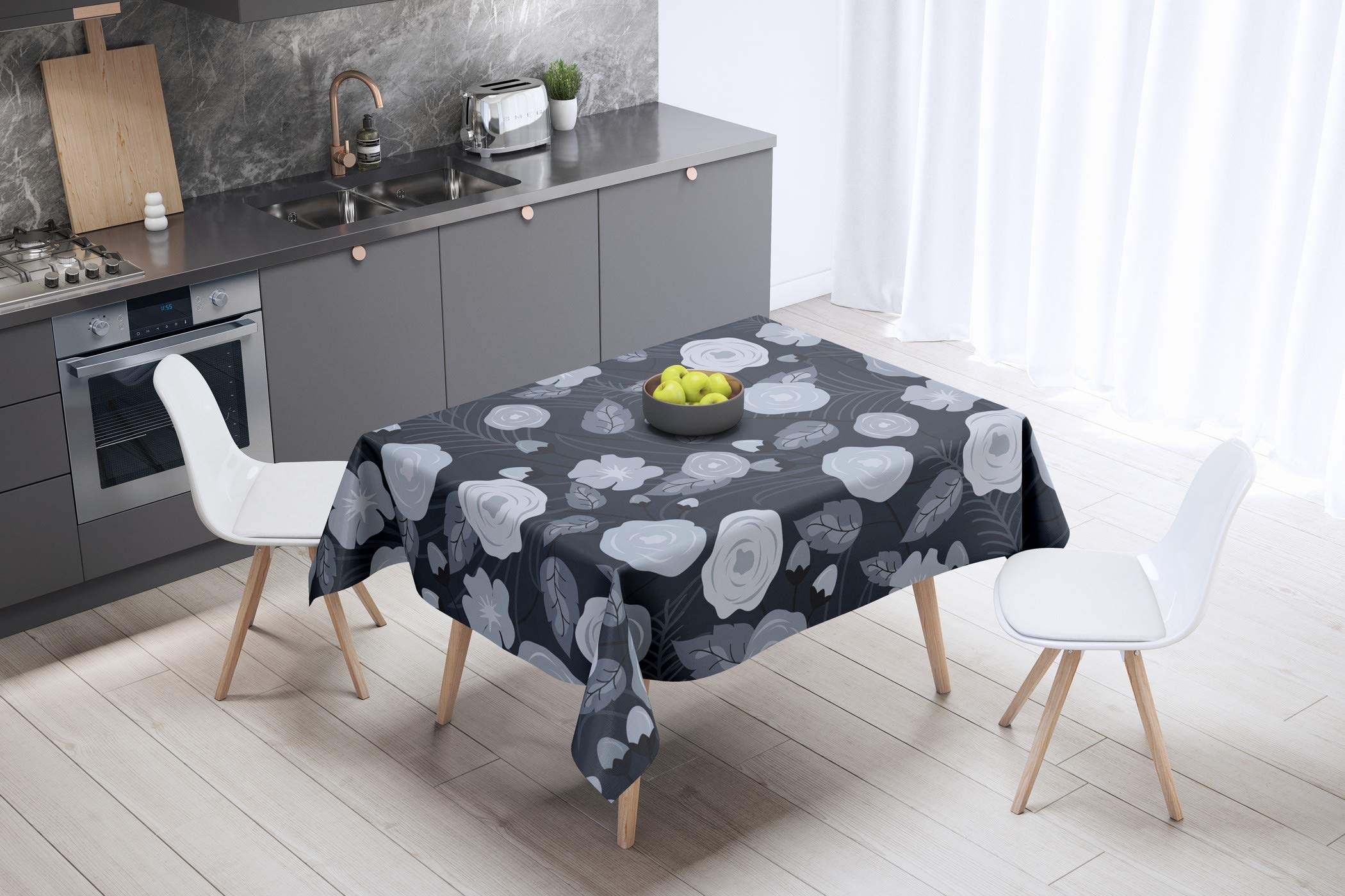 Bonamaison Kitchen Decoration, Tablecloth, 140cm x 140cm - Designed and Manufactured in Turkey
