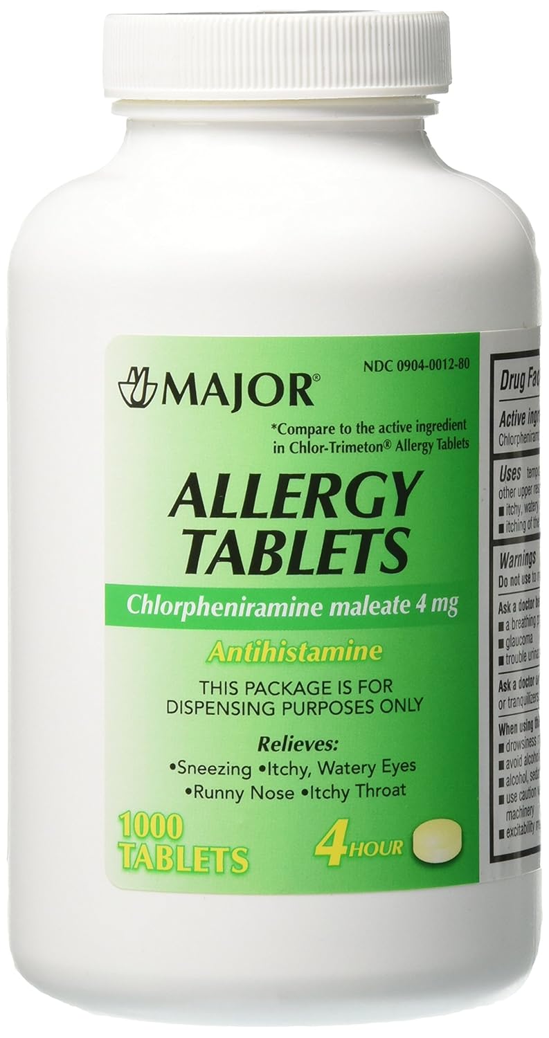 Major Pharmaceuticals Chlorpheniramine Maleate 4 mg AntiAllergy
