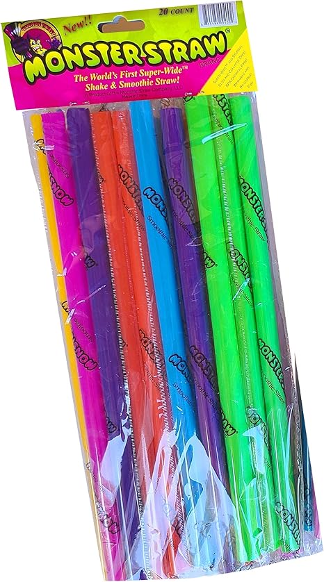 Amazon モンスターストローmilkshakeとsmoothieストロー ワイド パックの アソートカラー ストロー オンライン通販