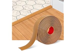 FONUNO Floor Transition Strip Self Adhesive Floor Cover Strips Laminate 2" Wide Vinyl Flat Divider Transitions Elegant Wood Grain Design (5cm, 3.3Ft, Light Brown)