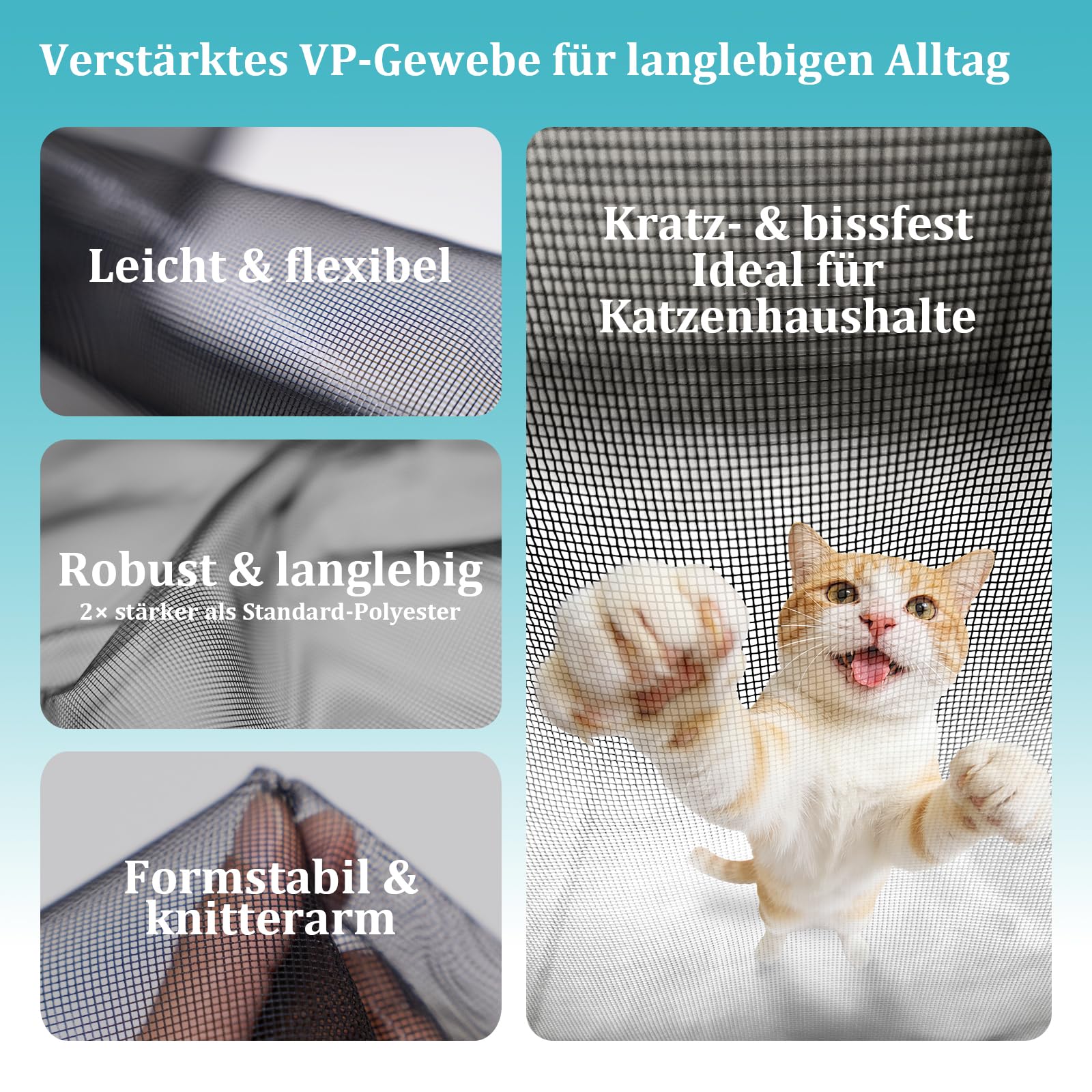 Apalus VP Fliegengitter Tür, Magnet Insektenschutz Balkontür 90x210 cm, 2 x Langlebiger als der Apalus Klassiker, Katzenkrallen Sicher, Stärkere Magneten, 3.8 cm Breites Klettband, Nicht Kürzbar 8