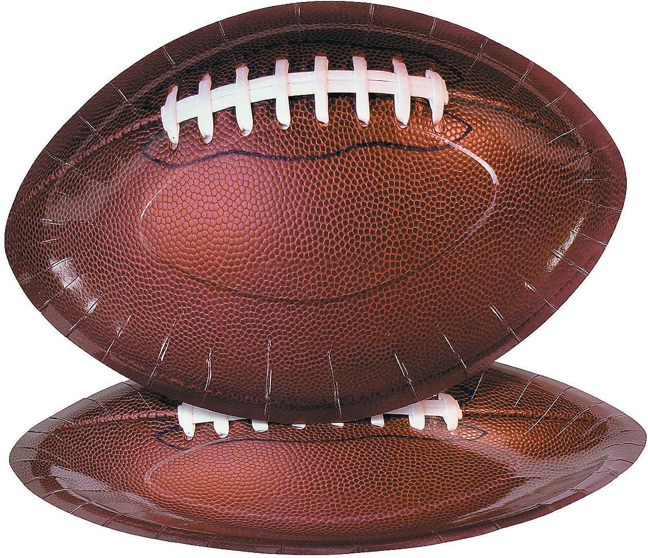 Fun Express Football Shaped Dinner Plates - 8 Plates - Great for football viewing parties