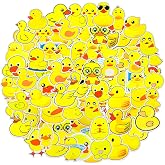 Libima 100 Pcs Yellow Duck Stickers Cute Rubber Duck Decals, Waterproof | Duck Stickers, Waterproof Vinyl for Water Bottles, Laptop, Luggage, Skateboard, Phone, Cute Designs, Animal Decals
