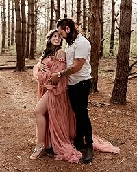 Verngo Ivory Puffy Maternity Dress for Photoshoot