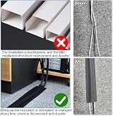 YUANYUU Floor Cable Cover Protector 10cm x 5m Black Nylon Wire Hider Carpet view 7
