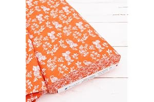 THREADART 3 Yard Cut Premium Cotton Quilting Fabric Sold by The Yard - Vintage Threads Collection - 44" Width - 100% Cotton - Quilting, Sewing, Crafts - Orange Tiger