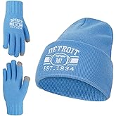 Classic Beanie Hat for Football Fans Embroidered Skull Cap Vintage Cuffed Knit Hat Warm Winter Gloves Gifts for Men Women